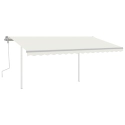 vidaXL Markise Manuell Einziehbar mit Pfosten 4,5x3,5 m Creme