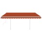 vidaXL Markise Manuell Einziehbar mit Pfosten 4,5x3,5 m Orange & Braun vidaXL Markise Manuell Einziehbar mit Pfosten 4,5x3,5 m Orange & Braun