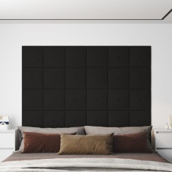 Wandpaneele 12 Stk. Schwarz 30x30 cm Stoff 1,08 m²