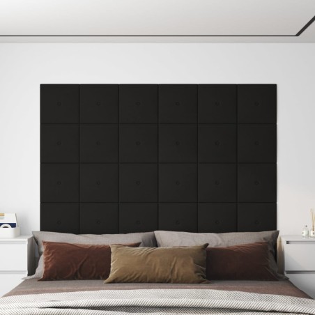 Wandpaneele 12 Stk. Schwarz 30x30 cm Stoff 1,08 m²