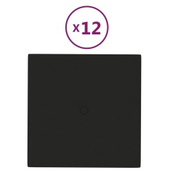 Wandpaneele 12 Stk. Schwarz 30x30 cm Stoff 1,08 m²