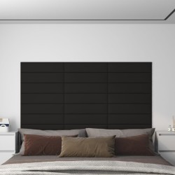 Wandpaneele 12 Stk. Schwarz 60x15 cm Stoff 1,08 m²