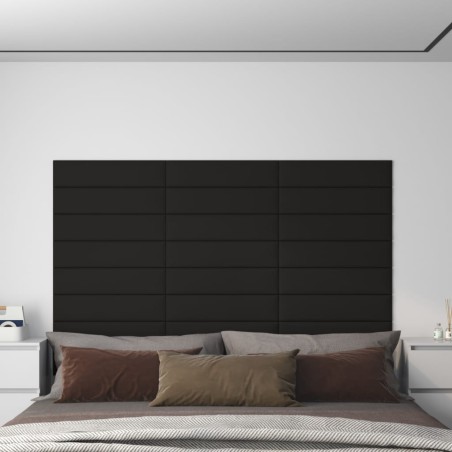 Wandpaneele 12 Stk. Schwarz 60x15 cm Stoff 1,08 m²