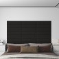 Wandpaneele 12 Stk. Schwarz 60x15 cm Stoff 1,08 m² Wandpaneele 12 Stk. Schwarz 60x15 cm Stoff 1,08 m²