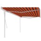 vidaXL Markise Manuell Einziehbar mit Pfosten 5x3,5 m Orange & Braun vidaXL Markise Manuell Einziehbar mit Pfosten 5x3,5 m Orange & Braun