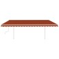 vidaXL Markise Manuell Einziehbar mit Pfosten 5x3,5 m Orange & Braun vidaXL Markise Manuell Einziehbar mit Pfosten 5x3,5 m Orange & Braun