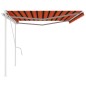 vidaXL Markise Manuell Einziehbar mit Pfosten 5x3,5 m Orange & Braun vidaXL Markise Manuell Einziehbar mit Pfosten 5x3,5 m Orange & Braun