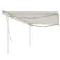 vidaXL Markise Manuell Einziehbar mit Pfosten 5x3,5 m Creme vidaXL Markise Manuell Einziehbar mit Pfosten 5x3,5 m Creme