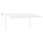 vidaXL Markise Manuell Einziehbar mit Pfosten 5x3,5 m Creme vidaXL Markise Manuell Einziehbar mit Pfosten 5x3,5 m Creme