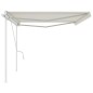 vidaXL Markise Manuell Einziehbar mit Pfosten 5x3,5 m Creme vidaXL Markise Manuell Einziehbar mit Pfosten 5x3,5 m Creme