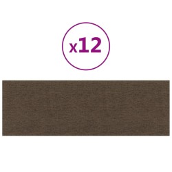 Wandpaneele 12 Stk. Braun 90x30 cm Stoff 3,24 m²