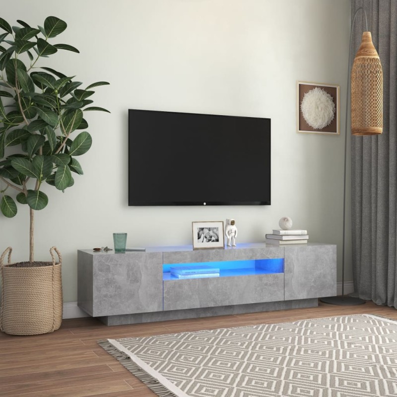 vidaXL TV-Schrank mit LED-Beleuchtung Betongrau 160x35x40 cm vidaXL TV-Schrank mit LED-Beleuchtung Betongrau 160x35x40 cm