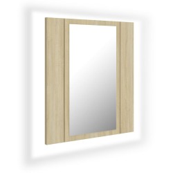 vidaXL LED-Bad-Spiegelschrank Sonoma-Eiche 40x12x45 cm Acryl