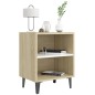 vidaXL Nachttische mit Metallbeinen 2 Stk Sonoma-Eiche Weiß 40x30x50cm vidaXL Nachttische mit Metallbeinen 2 Stk Sonoma-Eiche Weiß 40x30x50cm