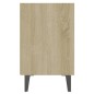 vidaXL Nachttische mit Metallbeinen 2 Stk Sonoma-Eiche Weiß 40x30x50cm vidaXL Nachttische mit Metallbeinen 2 Stk Sonoma-Eiche Weiß 40x30x50cm