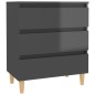 vidaXL Sideboard Hochglanz-Grau 60x35x69 cm Holzwerkstoff vidaXL Sideboard Hochglanz-Grau 60x35x69 cm Holzwerkstoff