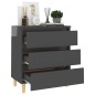 vidaXL Sideboard Hochglanz-Grau 60x35x69 cm Holzwerkstoff vidaXL Sideboard Hochglanz-Grau 60x35x69 cm Holzwerkstoff