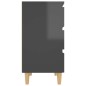 vidaXL Sideboard Hochglanz-Grau 60x35x69 cm Holzwerkstoff vidaXL Sideboard Hochglanz-Grau 60x35x69 cm Holzwerkstoff