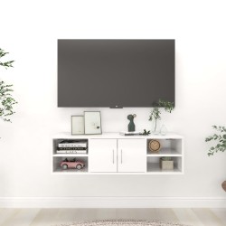 vidaXL Wandregal Hochglanz-Weiß 102x30x29 cm Holzwerkstoff