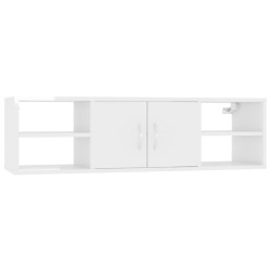vidaXL Wandregal Hochglanz-Weiß 102x30x29 cm Holzwerkstoff