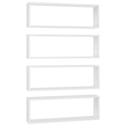 vidaXL Würfelregale 4 Stk. Weiß 80x15x26,5 cm Holzwerkstoff