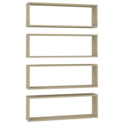 vidaXL Würfelregale 4 Stk. Sonoma-Eiche 80x15x26,5 cm Holzwerkstoff