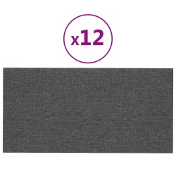 vidaXL Wandpaneele 12 Stk. Dunkelgrau 60x30 cm Stoff 2,16 m²