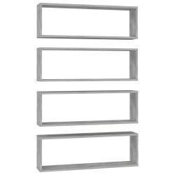 vidaXL Würfelregale 4 Stk. Betongrau 80x15x26,5 cm Holzwerkstoff