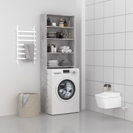 vidaXL Waschmaschinenschrank Betongrau 64x24x190 cm