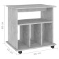 vidaXL Rollschrank Betongrau 60x45x60 cm Holzwerkstoff vidaXL Rollschrank Betongrau 60x45x60 cm Holzwerkstoff