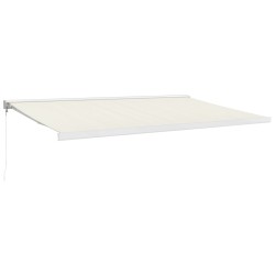 vidaXL Markise Einziehbar Creme 5x3 m Stoff und Aluminium