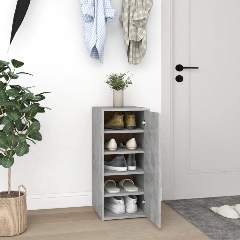 vidaXL Schuhschrank Betongrau 32x35x70 cm Holzwerkstoff vidaXL Schuhschrank Betongrau 32x35x70 cm Holzwerkstoff