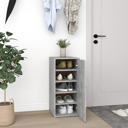 vidaXL Schuhschrank Betongrau 32x35x70 cm Holzwerkstoff