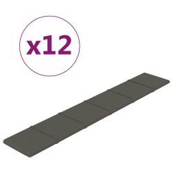 Wandpaneele 12 Stk. Dunkelgrau 90x15 cm Samt 1,62 m²
