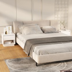 vidaXL Nachttische 2 Stk. Hochglanz-Weiß 45x34x44 cm Holzwerkstoff