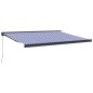 vidaXL Markise Einziehbar Blau und Weiß 4x3 m Stoff und Aluminium vidaXL Markise Einziehbar Blau und Weiß 4x3 m Stoff und Aluminium
