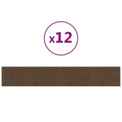 Wandpaneele 12 Stk. Braun 90x15 cm Stoff 1,62 m²
