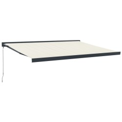 vidaXL Markise Einziehbar Creme 4x3 m Stoff und Aluminium