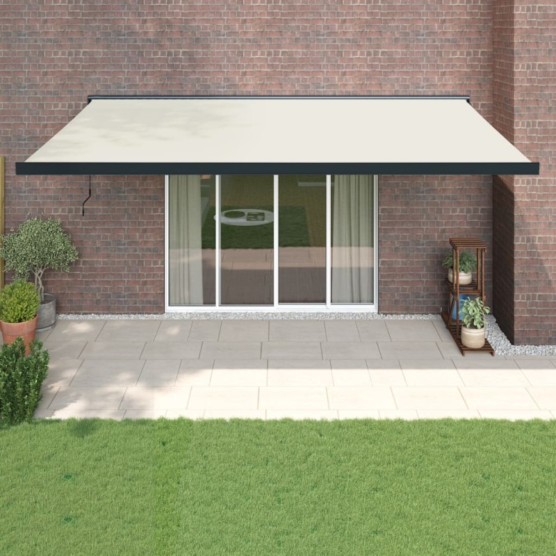 vidaXL Markise Einziehbar Creme 5x3 m Stoff und Aluminium vidaXL Markise Einziehbar Creme 5x3 m Stoff und Aluminium