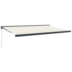 vidaXL Markise Einziehbar Creme 5x3 m Stoff und Aluminium