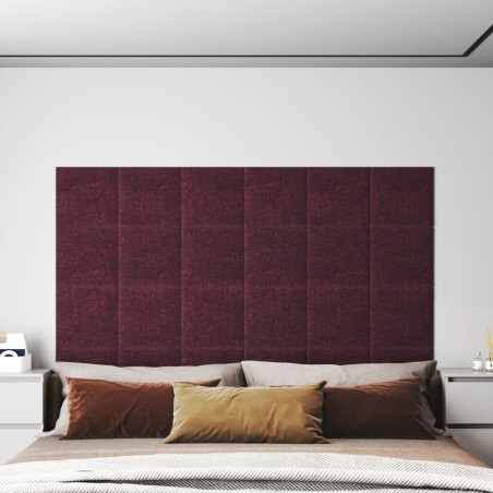 vidaXL Wandpaneele 12 Stk. Lila 30x30 cm Stoff 1,08 m²