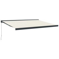 vidaXL Markise Einziehbar Creme 4,5x3 m Stoff und Aluminium