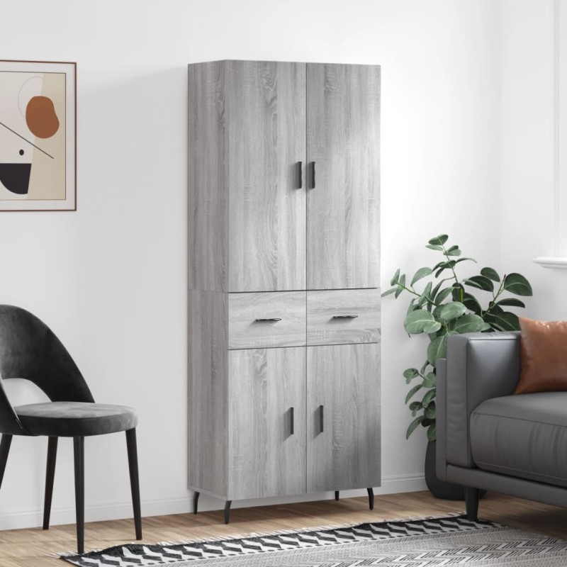 Highboard Grau Sonoma 69,5x34x180 cm Holzwerkstoff Highboard Grau Sonoma 69,5x34x180 cm Holzwerkstoff