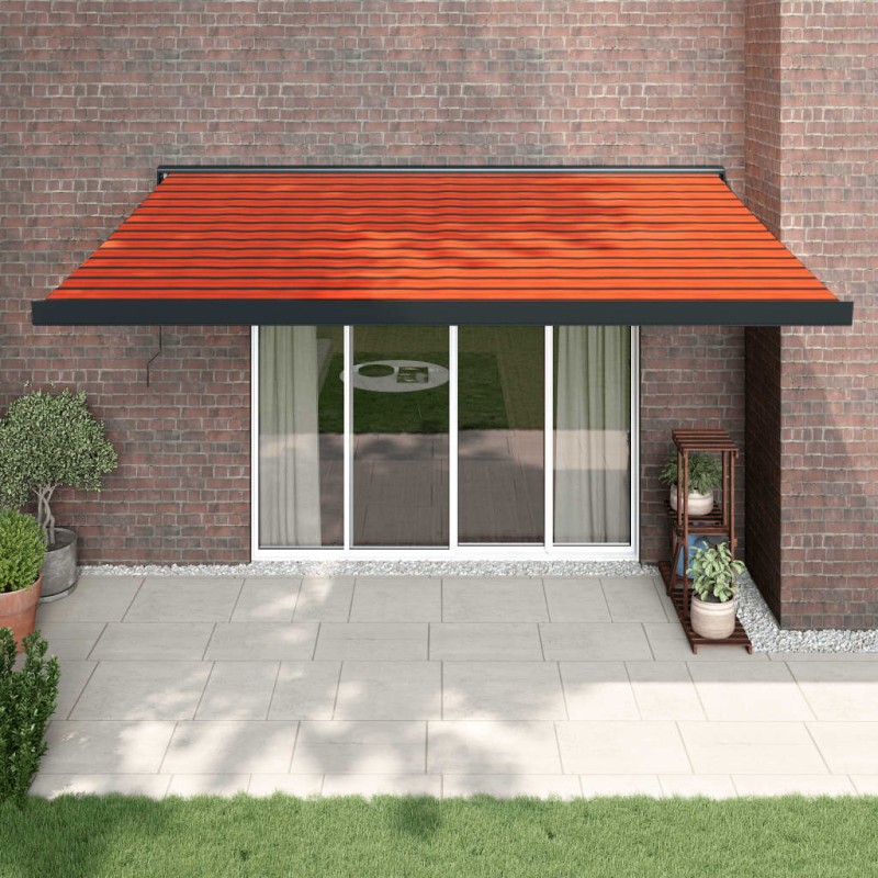 vidaXL Markise Einziehbar Orange und Braun 4,5x3 m Stoff und Aluminium vidaXL Markise Einziehbar Orange und Braun 4,5x3 m Stoff und Aluminium