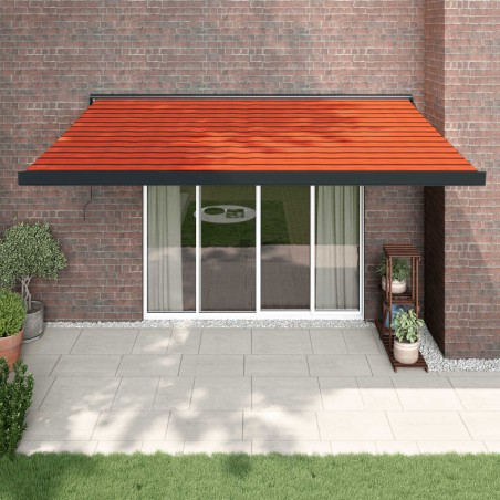 vidaXL Markise Einziehbar Orange und Braun 4,5x3 m Stoff und Aluminium