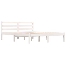 vidaXL Massivholzbett Kiefer 120x190 cm Weiß