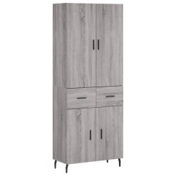 Highboard Grau Sonoma 69,5x34x180 cm Holzwerkstoff