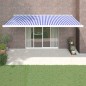 vidaXL Markise Einziehbar Blau und Weiß 5x3 m Stoff und Aluminium vidaXL Markise Einziehbar Blau und Weiß 5x3 m Stoff und Aluminium