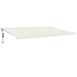vidaXL Markise Einziehbar Creme 5x3 m Stoff und Aluminium