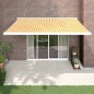 vidaXL Markise Einziehbar Gelb und Weiß 4x3 m Stoff und Aluminium vidaXL Markise Einziehbar Gelb und Weiß 4x3 m Stoff und Aluminium